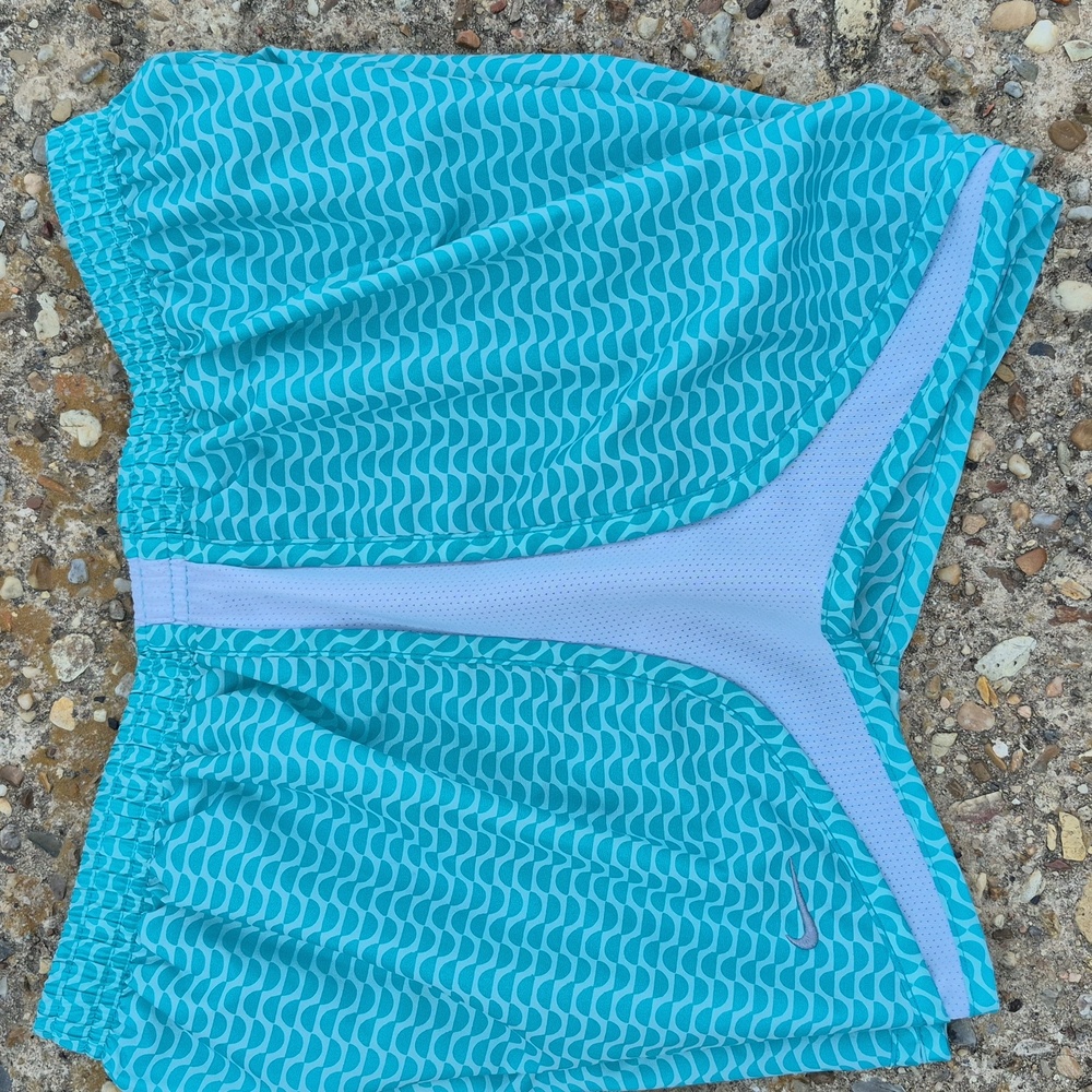 Nike Dri-Fit Teal Lined‎ Running Shorts Size Medium Activewear Gym Box1